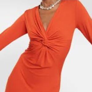 Topshop Ribbed mustard bodycon dress Sz 4 Women